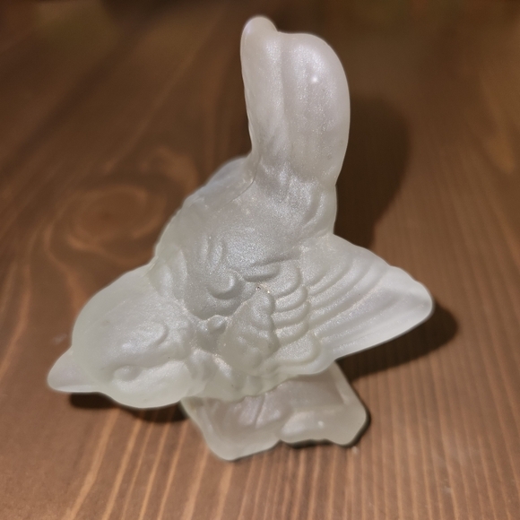 VINTAGE 1979 GOEBEL FROSTED CLEAR GLASS BIRD FIGURINE VINTAGE GLASS PAPERWEIGHT - Picture 3 of 12